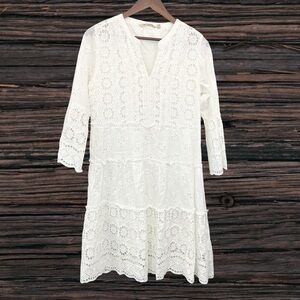 Soft Surroundings White Lace Mini Dress